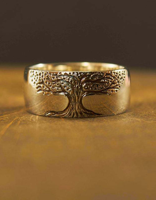 Load image into Gallery viewer, Simple Retro Carved Tree of Life Ring
