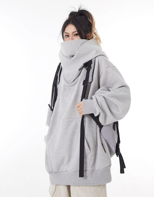 Load image into Gallery viewer, Loose High Collar Fleece Lined Hoodie
