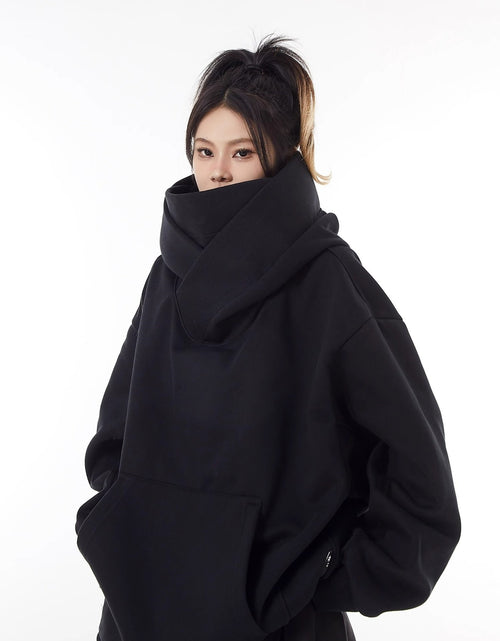 Load image into Gallery viewer, Loose High Collar Fleece Lined Hoodie
