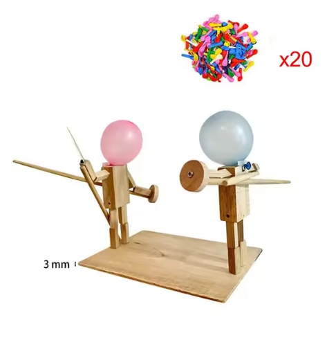 Load image into Gallery viewer, Handmade Balloon Heads Wooden Fighter Puppets

