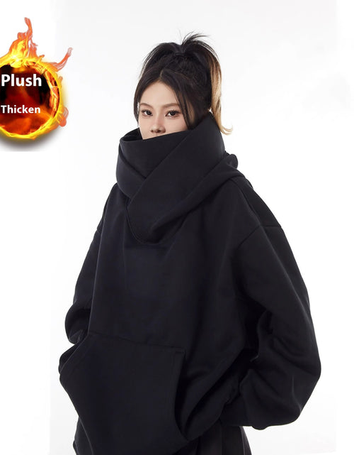 Load image into Gallery viewer, Loose High Collar Fleece Lined Hoodie

