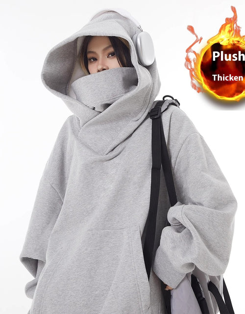 Load image into Gallery viewer, Loose High Collar Fleece Lined Hoodie
