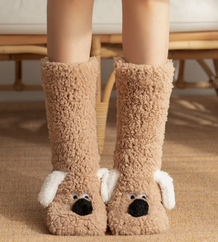 Women’s Plush Dog Socks